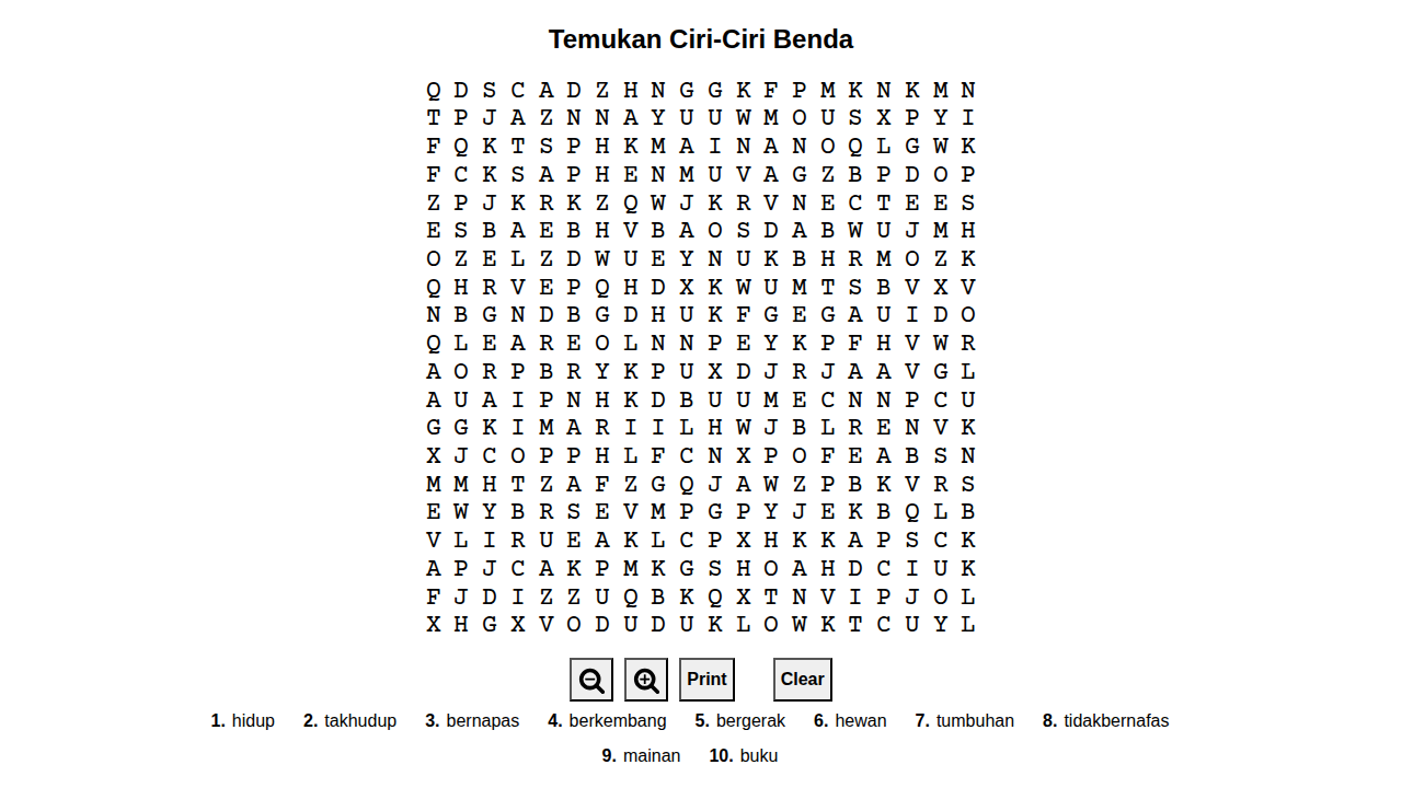 Ciri-Ciri Benda Hidup dan Tak Hidup