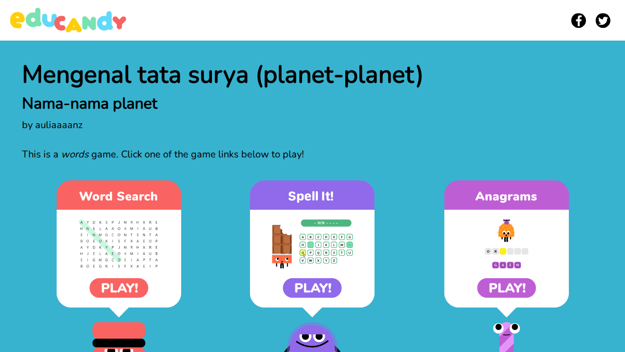 Sistem Tata Surya (Matahari, Planet, Satelit, dll)
